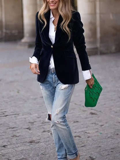 Sable Women’s Blazer with One-Button Closure and Classic Fit 4