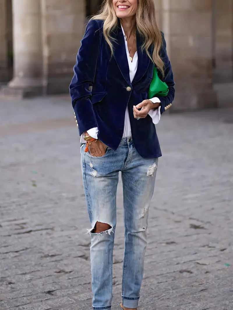 Sable Women’s Blazer with One-Button Closure and Classic Fit 7