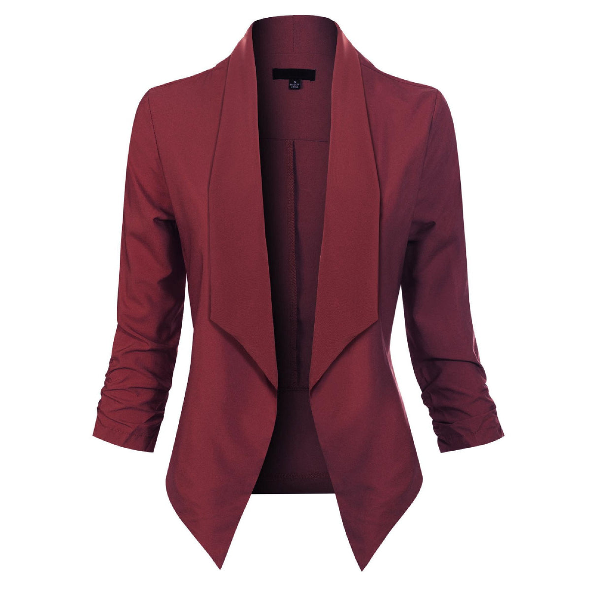 Sable Women's Blazer with Open Front Design and Long Sleeves 0