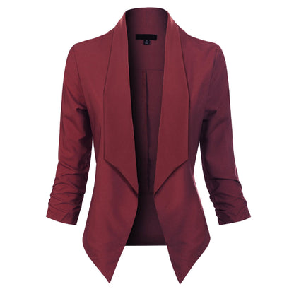 Sable Women's Blazer with Open Front Design and Long Sleeves 0