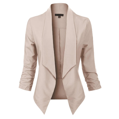 Sable Women's Blazer with Open Front Design and Long Sleeves 11