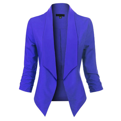 Sable Women's Blazer with Open Front Design and Long Sleeves 12