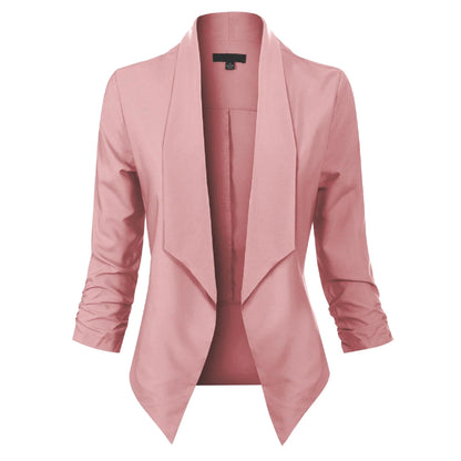Sable Women's Blazer with Open Front Design and Long Sleeves 2