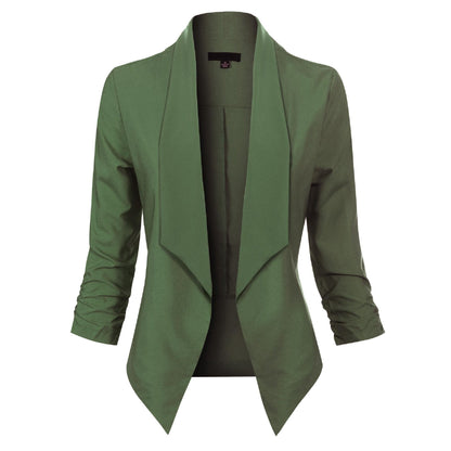 Sable Women's Blazer with Open Front Design and Long Sleeves 8