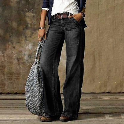 Sahara Women’s Wide Leg Jeans with Vintage Design and Flattering Silhouette 3
