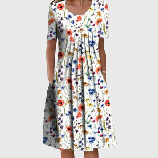 Savvy Women’s Dress with Round Neck and Layered Silhouette 0