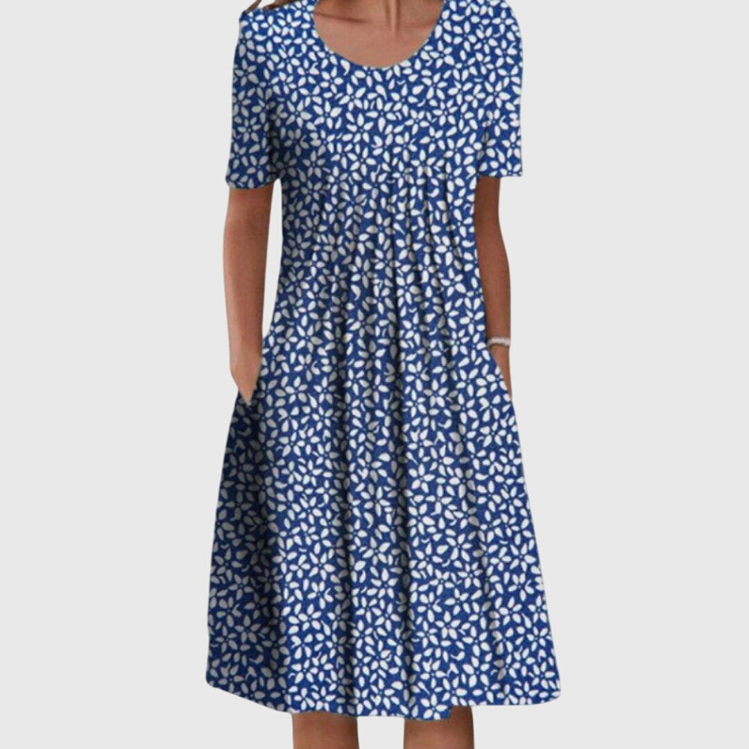 Savvy Women’s Dress with Round Neck and Layered Silhouette 2