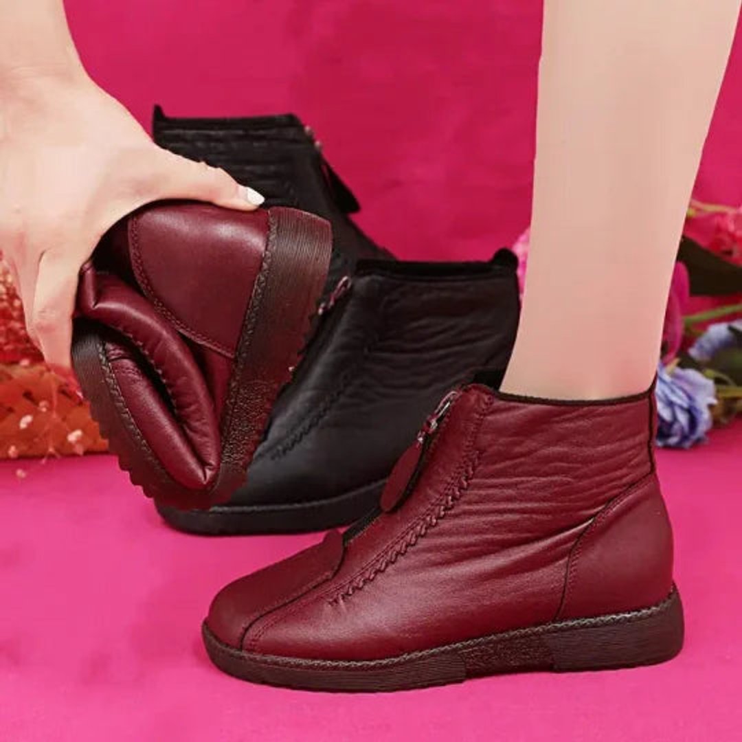 Scarlet Women's Ankle Boots | Leather, Fleece-Lined, Slip-Resistant Booties 3