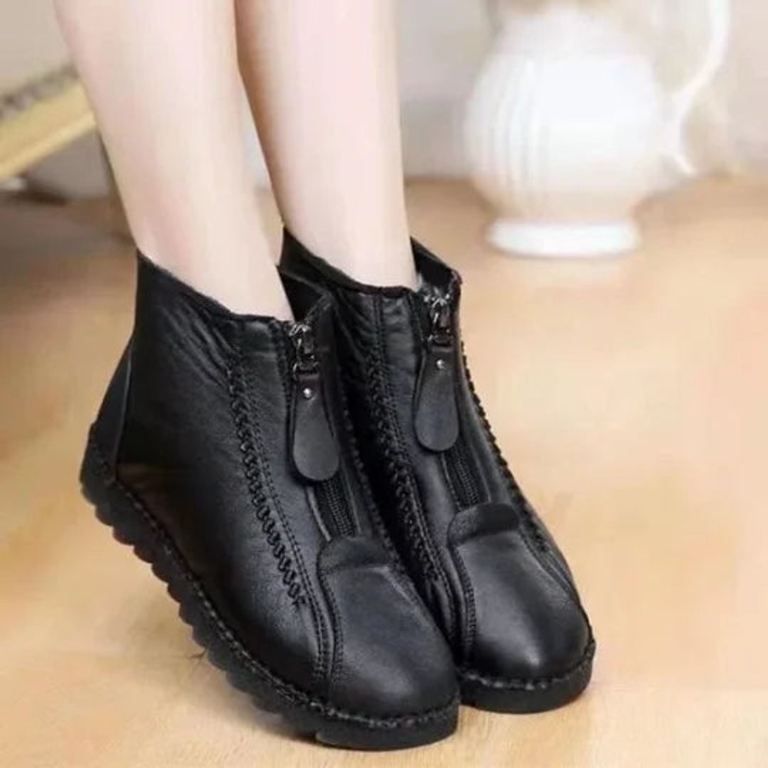 Scarlet Women's Ankle Boots | Leather, Fleece-Lined, Slip-Resistant Booties 4