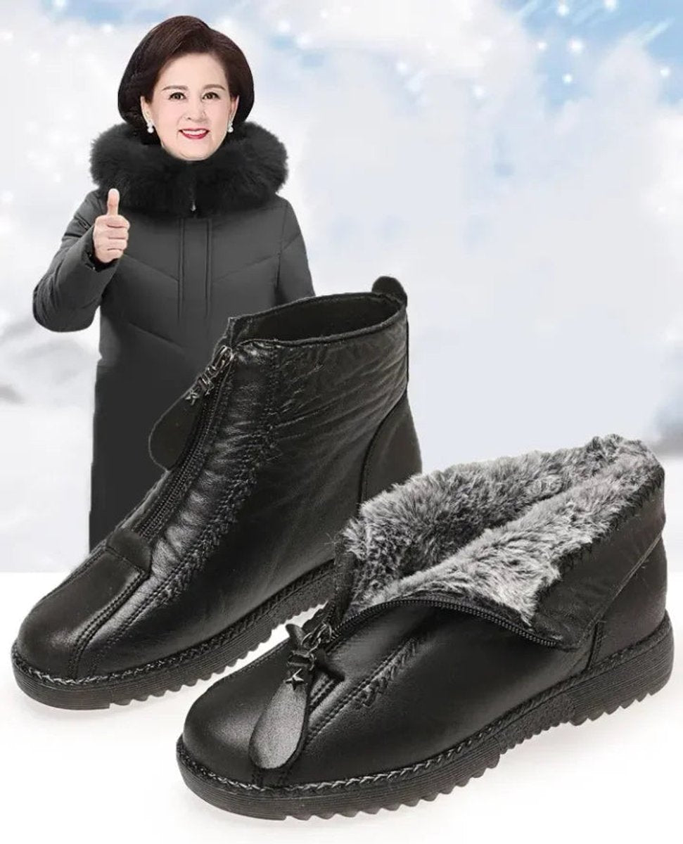 Scarlet Women's Ankle Boots | Leather, Fleece-Lined, Slip-Resistant Booties 6