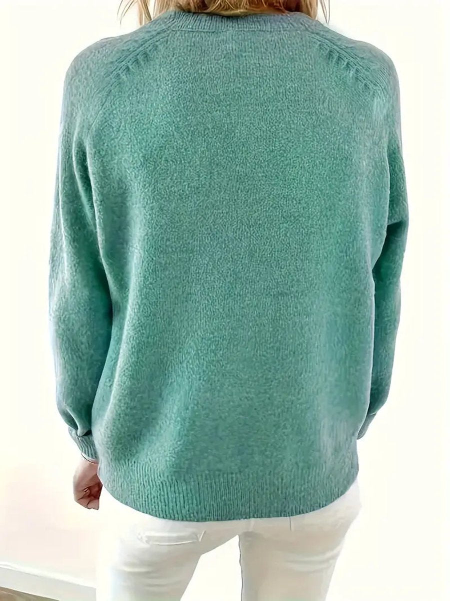 Scarlett Women's Knit Sweater | Half-Button V-Neck Long Sleeve 2