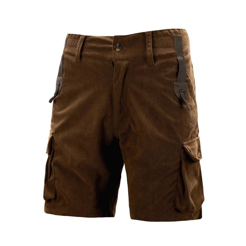 Sebas Men's Cargo Shorts with Flap Pockets and Knee-Length Cut 3