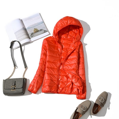 Sela Women's Puffer Jacket | Quilted, Glossy Finish, Short Zip-Up Coat 11