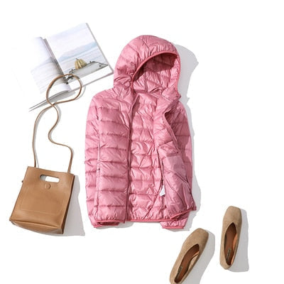 Sela Women's Puffer Jacket | Quilted, Glossy Finish, Short Zip-Up Coat 2