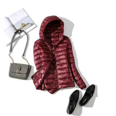 Sela Women's Puffer Jacket | Quilted, Glossy Finish, Short Zip-Up Coat 3