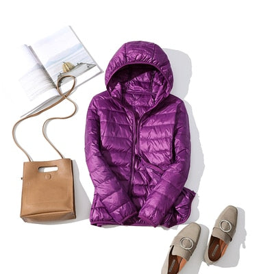 Sela Women's Puffer Jacket | Quilted, Glossy Finish, Short Zip-Up Coat 5