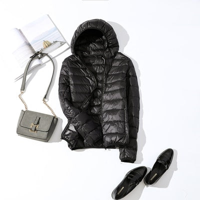 Sela Women's Puffer Jacket | Quilted, Glossy Finish, Short Zip-Up Coat 6