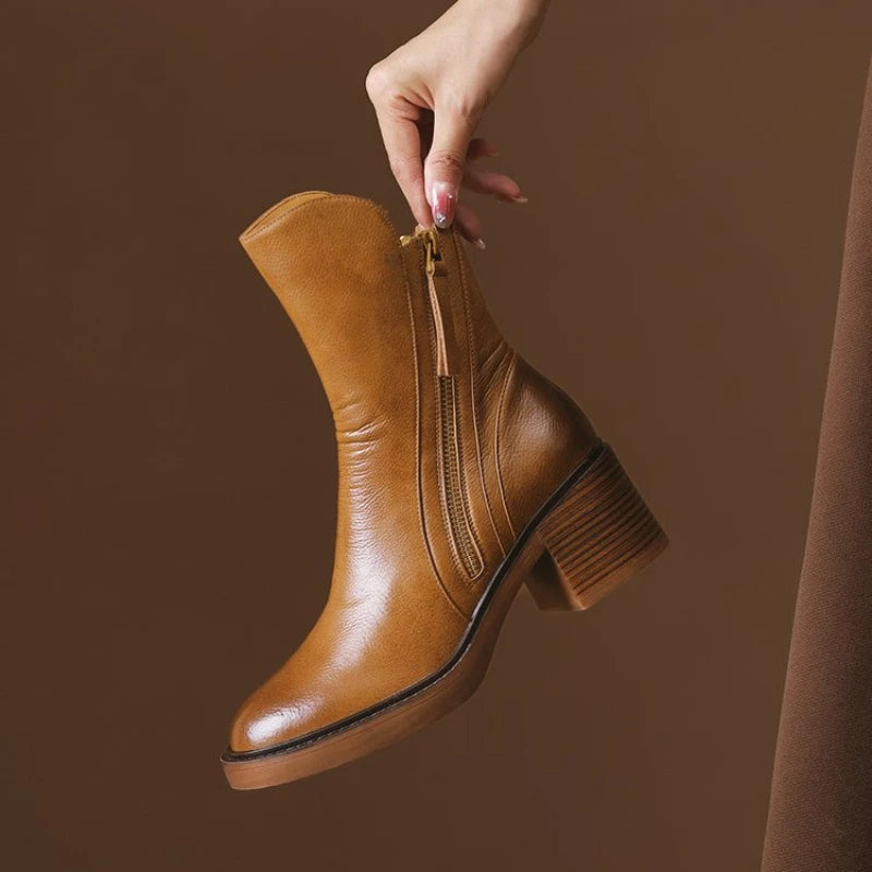 Selene Women's Ankle Boots with Premium Leather Upper and 2 Inch Heel 0