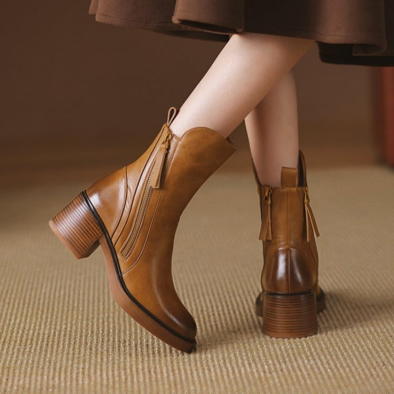 Selene Women's Ankle Boots with Premium Leather Upper and 2 Inch Heel 3
