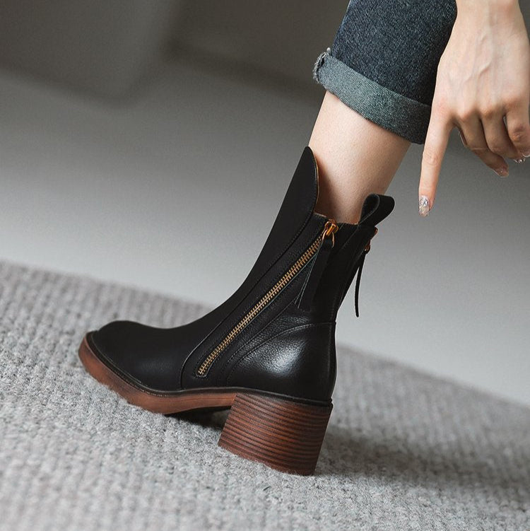 Selene Women's Ankle Boots with Premium Leather Upper and 2 Inch Heel 6