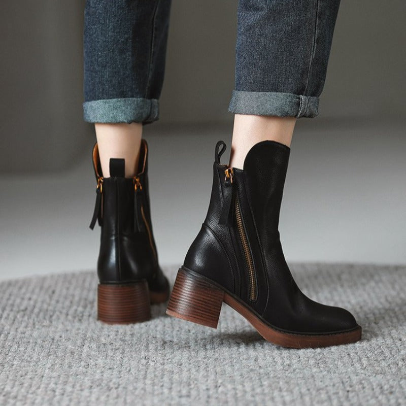 Selene Women's Ankle Boots with Premium Leather Upper and 2 Inch Heel 7