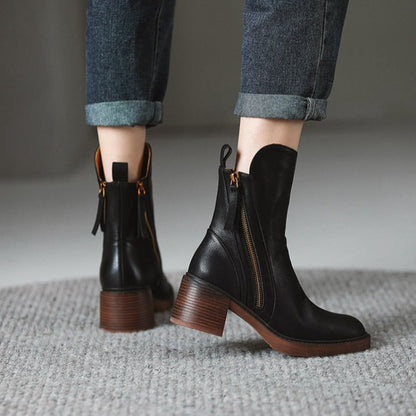 Selene Women's Ankle Boots with Premium Leather Upper and 2 Inch Heel 7