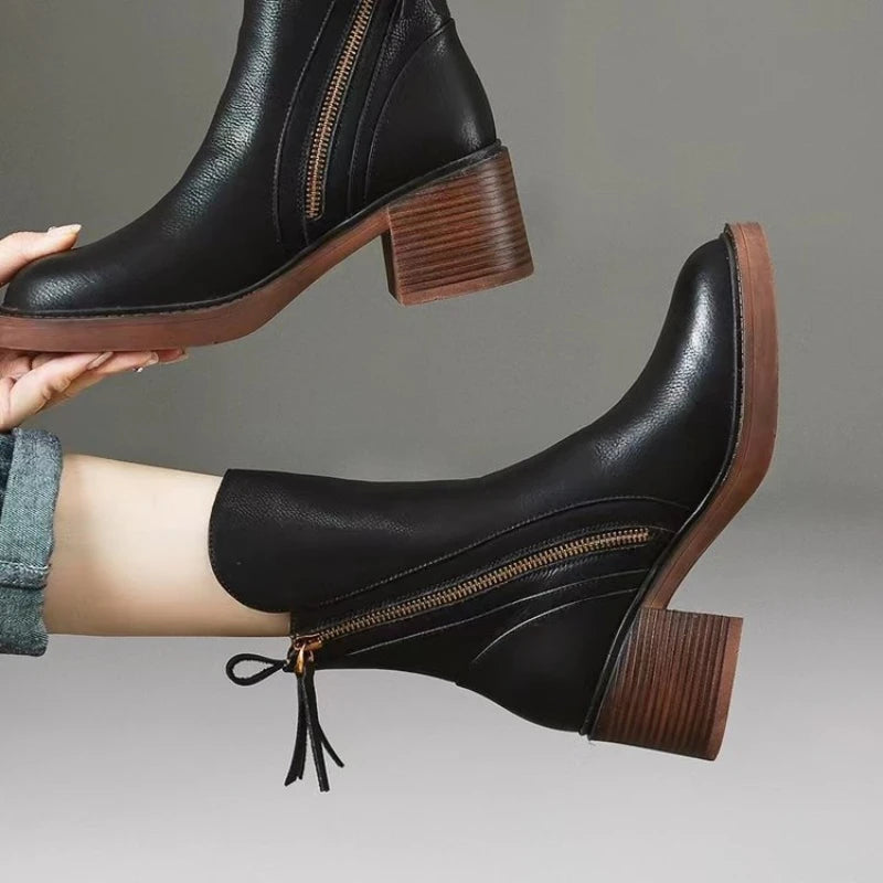 Selene Women's Ankle Boots with Premium Leather Upper and 2 Inch Heel 8