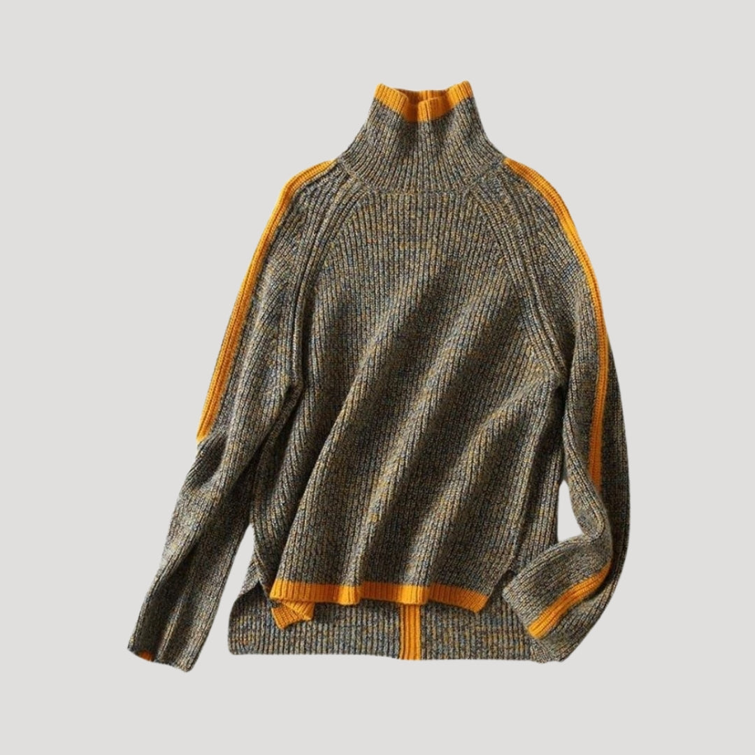 Selina Women’s Sweater with Turtleneck and Ribbed Texture for Versatile Spring Layering 1