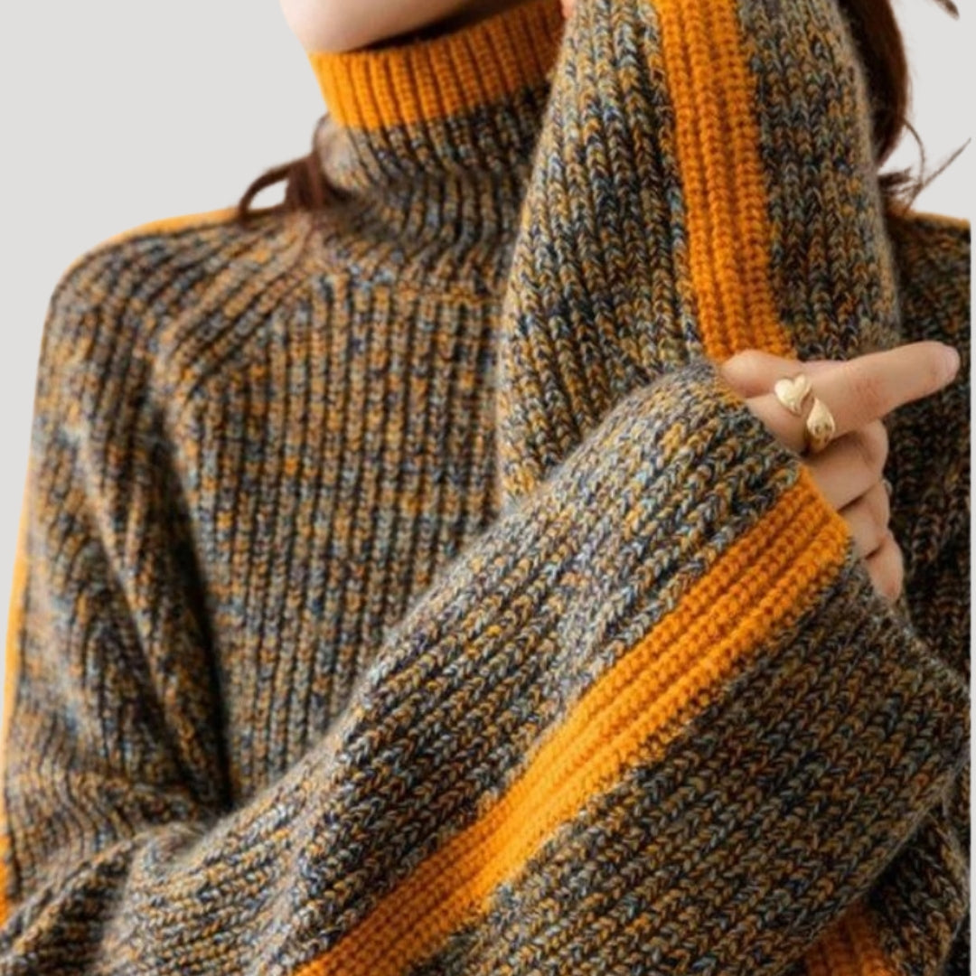 Selina Women’s Sweater with Turtleneck and Ribbed Texture for Versatile Spring Layering 3