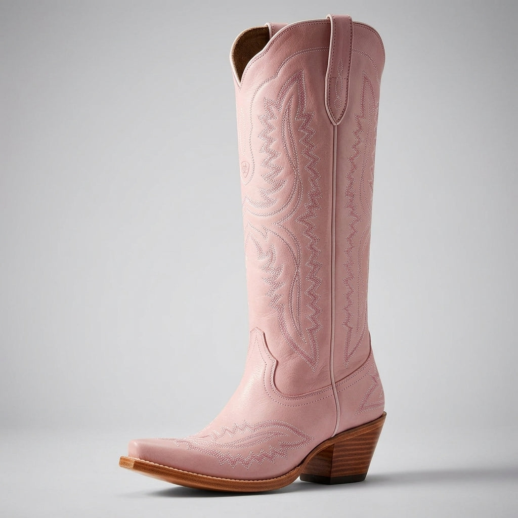 Sierra Women's Cowgirl Boots with Knee-High Design and Block Heel 6