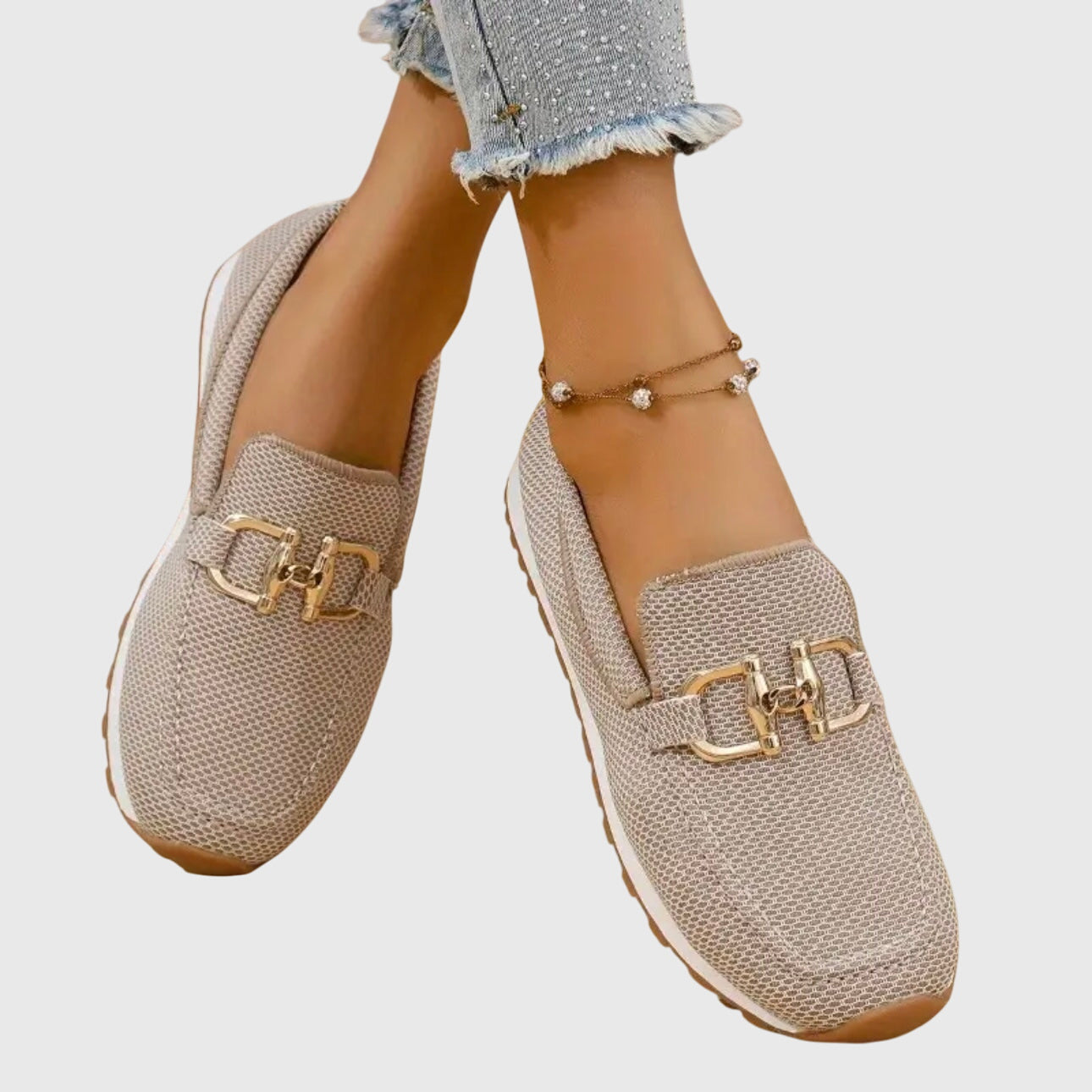 Sierra Women’s Loafers with Cushioned Insole and Gold-Tone Hardware 1