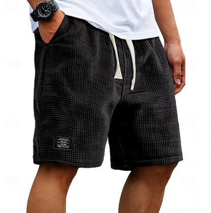Sleek Men’s Shorts with Breathable Waffle Fabric and Relaxed Fit 2