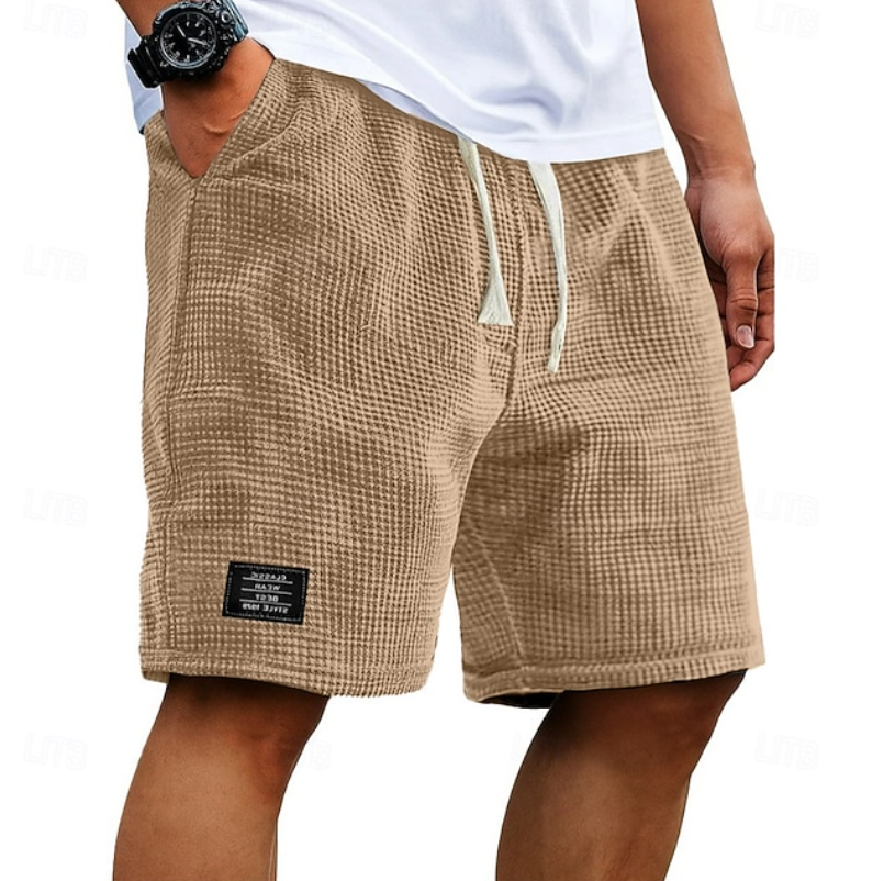 Sleek Men’s Shorts with Breathable Waffle Fabric and Relaxed Fit 3