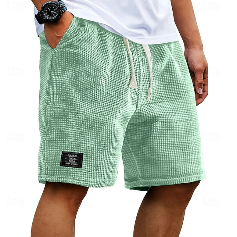 Sleek Men’s Shorts with Breathable Waffle Fabric and Relaxed Fit 4