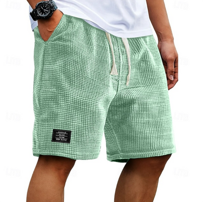 Sleek Men’s Shorts with Breathable Waffle Fabric and Relaxed Fit 4