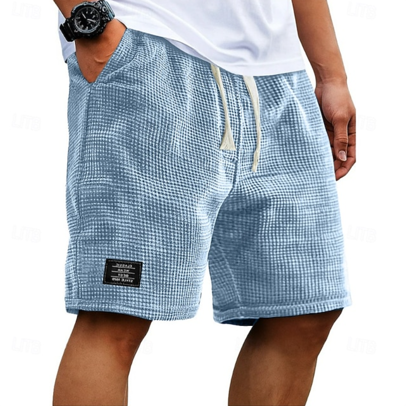 Sleek Men’s Shorts with Breathable Waffle Fabric and Relaxed Fit 5