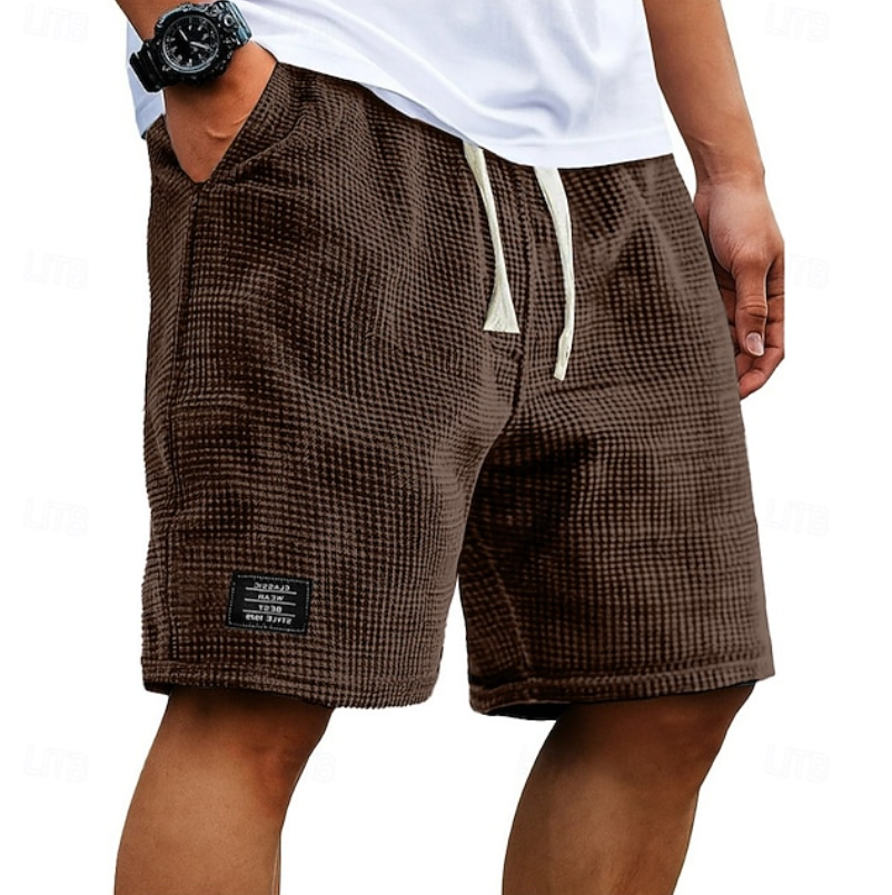 Sleek Men’s Shorts with Breathable Waffle Fabric and Relaxed Fit 6