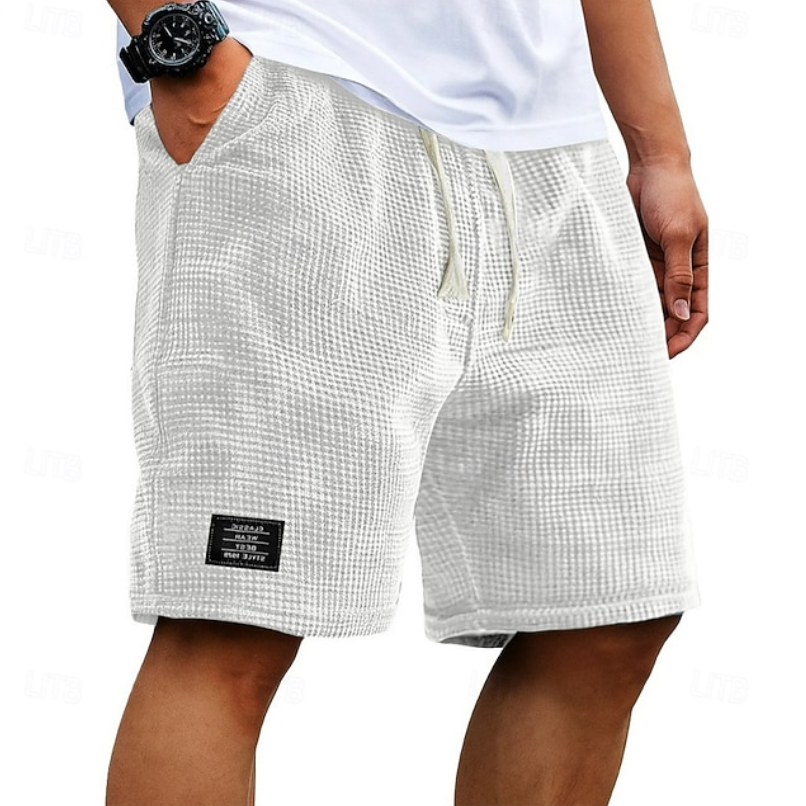 Sleek Men’s Shorts with Breathable Waffle Fabric and Relaxed Fit 7
