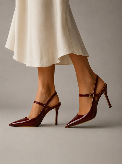 Sleek Women’s Slingback Heels with Buckle Strap Design and Elegant Silhouette 0