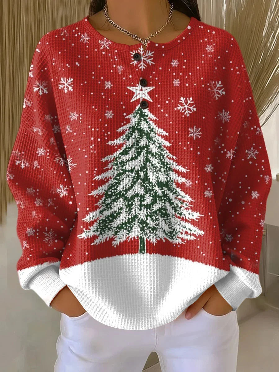 Sofie Women’s Jumper featuring thick double-knit waffle fabric and a soft brushed lining, perfect for cozy warmth and stylish comfort in any season. 0