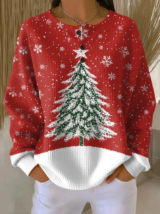 Sofie Women’s Jumper featuring thick double-knit waffle fabric and a soft brushed lining, perfect for cozy warmth and stylish comfort in any season. 0