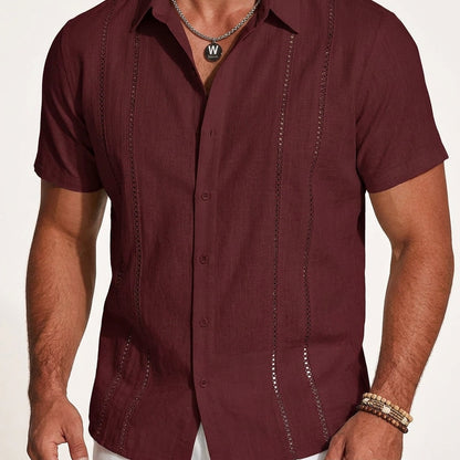 Soleil Men’s Shirt with Breathable Linen Blend and Contemporary Cuban Design 5