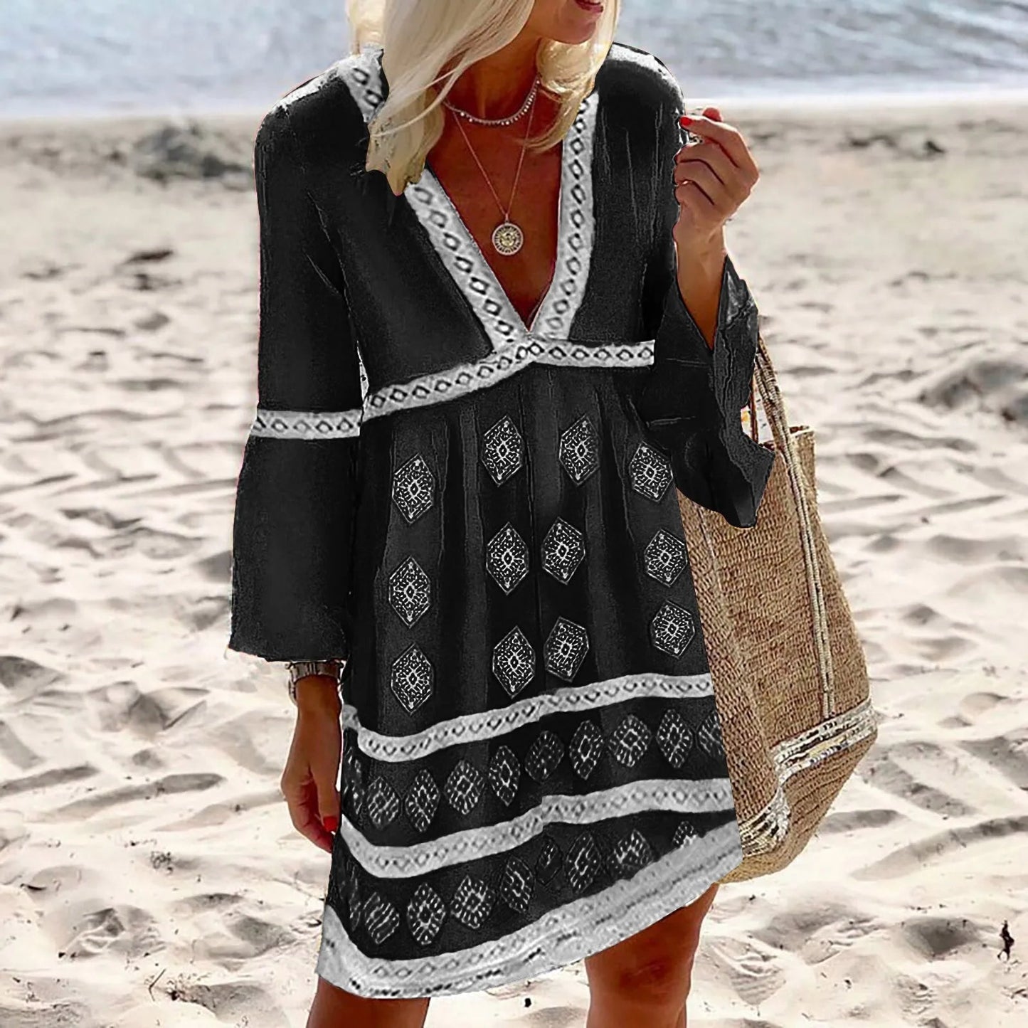 Sora Women’s Summer Dress with Batwing Sleeves and Relaxed Fit 2