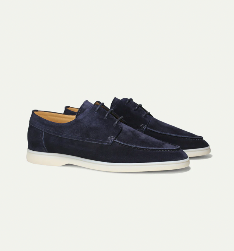 Soren Men's Suede Loafers | Textured Lace-Up Design, Casual Elegance 1