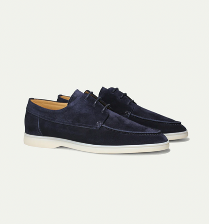 Soren Men's Suede Loafers | Textured Lace-Up Design, Casual Elegance 1