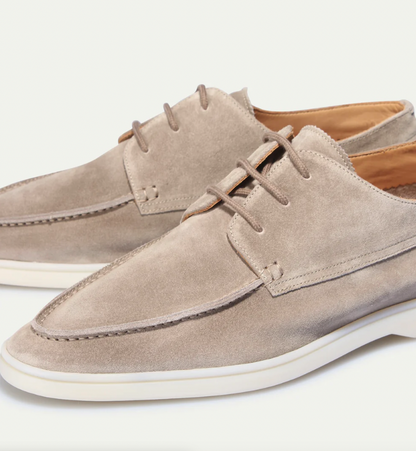 Soren Men's Suede Loafers | Textured Lace-Up Design, Casual Elegance 5