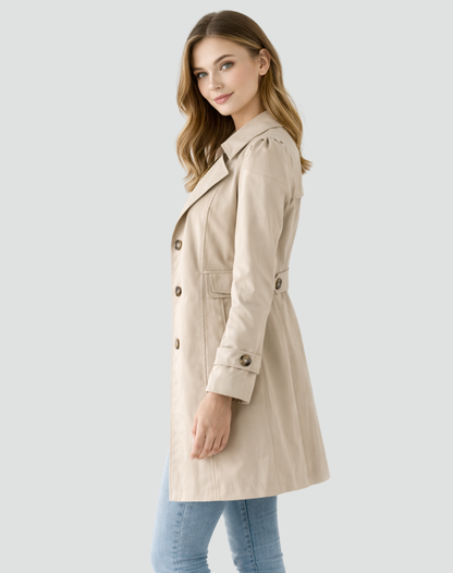 Talia Women's Trench Coat | Tailored Mid-Length, Classic Lapel 5