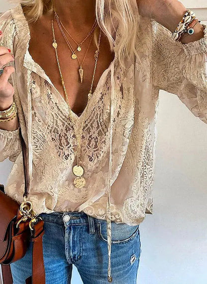 Tamara Women’s Boho Blouse with V-Neck and Flowing Fit 4
