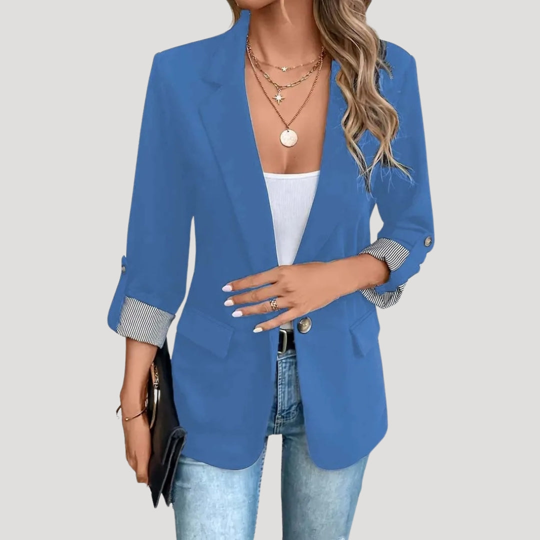 Tara Women’s Blazer with Single Breasted Design and Roll-Up Sleeves 3