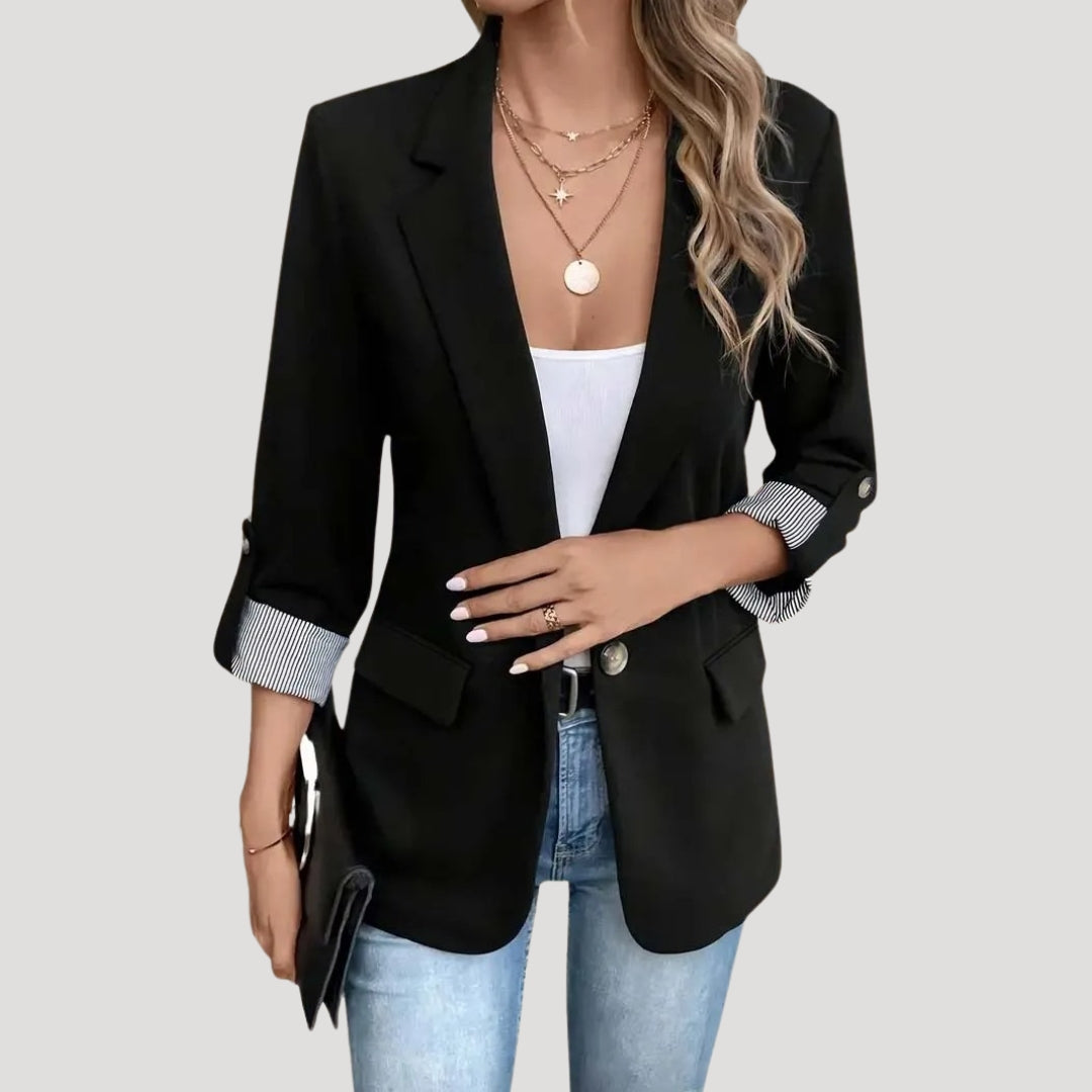 Tara Women’s Blazer with Single Breasted Design and Roll-Up Sleeves 5